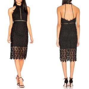 Revolve Brand Bardot Gemma Lace Halter Midi Dress